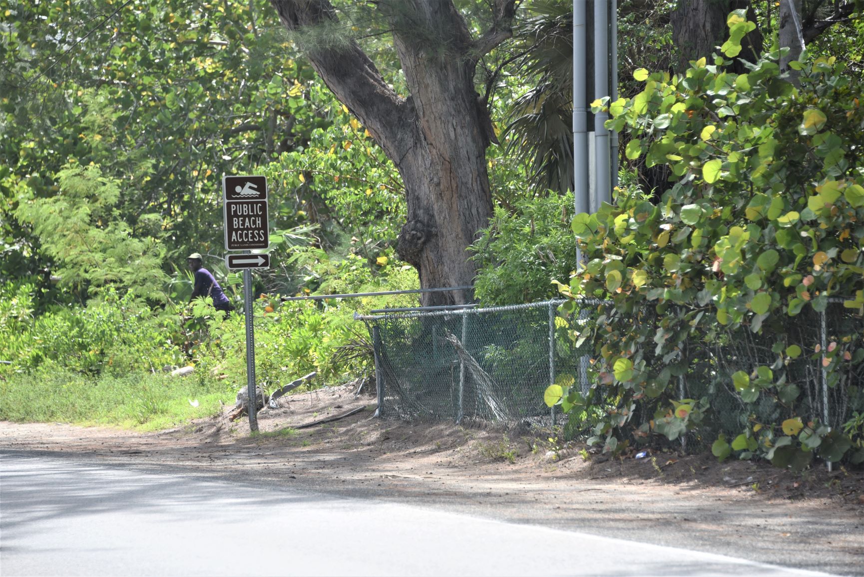 Public Beach Access Marker on Seven Mile Beach